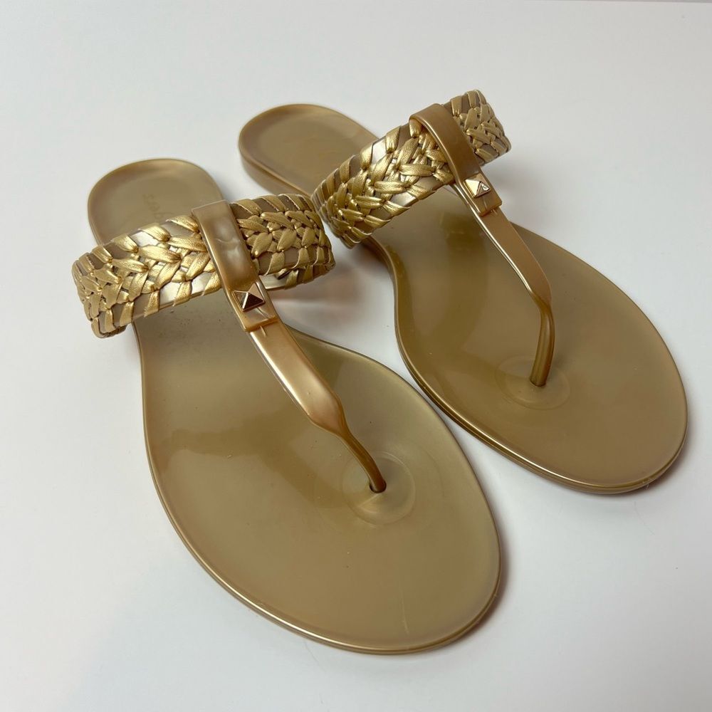 Jack Rogers Gold Tinsley Sandals Size 7 NEW